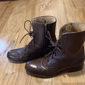 Leather Frye lace-up boots